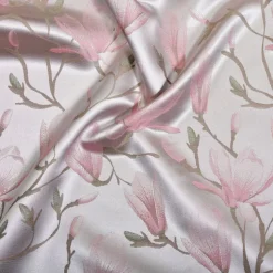 Seidenbettwäsche MAGNOLIA STRAWBERRY rosa geblümt Seidenweber Collection