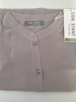 Seidenbluse Crepe seidenmatt mit Stehkragen von Kokon Zwo