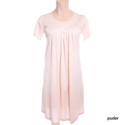 Seidenmix Kurzarm Nachthemd ADELAIDE Nr. 3 uni von Nightdreams