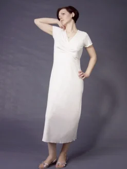 Seidenmix Wirkseide Kurzarm Nachthemd ADELAIDE Nr. 4 von Nightdreams