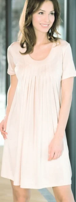 Seidenmix Wirkseide Kurzarm Nachthemd ADELAIDE Nr. 3 von Nightdreams