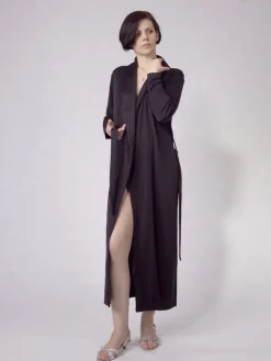 Seidenmix Wirkseide langer Morgenmantel ADELAIDE von Nightdreams