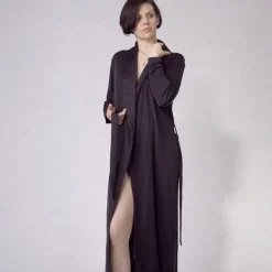 Seidenmix Wirkseide langer Morgenmantel ADELAIDE von Nightdreams