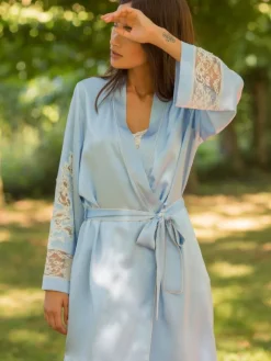 Seiden-Morgenmantel lang MARJOLIE No. 6 exquisit Marjolaine