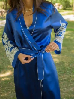 Seiden-Morgenmantel lang MARJOLIE No. 6 exquisit Marjolaine