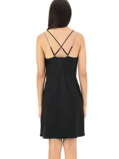 Seidennachthemd / Kleid KRISTALL schwarz von Luna di Seta
