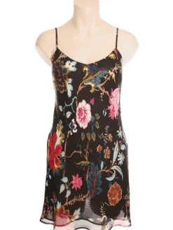 Seidennachthemd 100% Seide FIDJI MOUSSELIN Blumendruck von Marjolaine