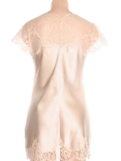 Seidennegligé ETINCELLE No. 3 sandfarben mit Spitze Marjolaine
