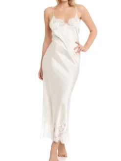 Seiden-Neglige lang MAILIN No. 2 Stretchseide mit Spitze von GATTINA