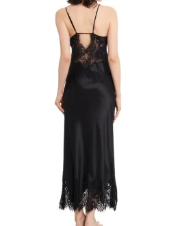 Seiden-Neglige lang MAILIN No. 2 Satin mit Spitze von GATTINA