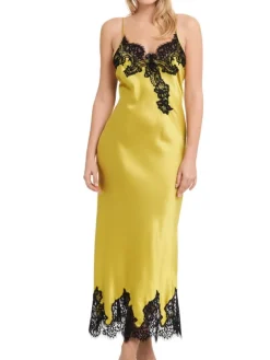 Seiden-Neglige lang MAILIN No. 2 Satin mit Spitze von GATTINA