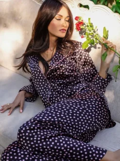 Seidenpyjama MITZI schoko-rosa von Marjolaine