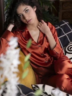 Seidenpyjama NOANE BICOLORE von Marjolaine