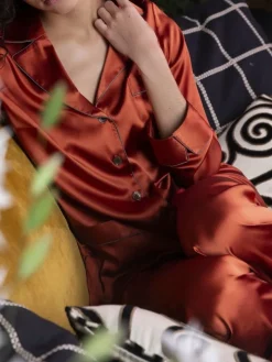 Seidenpyjama NOANE BICOLORE von Marjolaine