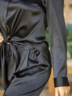 Seidenpyjama ROXANE uni Stretchseide von Marjolaine