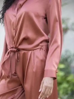 Seidenpyjama ROXANE uni Stretchseide von Marjolaine