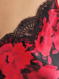 Seiden-Top TOI MON AMOUR rot-schwarz von Aubade