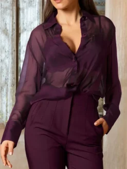 Seidenvoile Hemdbluse VARIATIONS DESIR uni von Lise Charmel