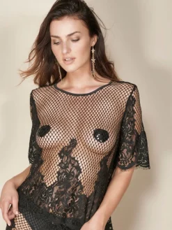 Shirt VALENTINA Netz mit Spitze von Escora