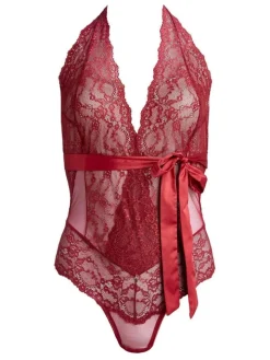 Spitze Body ROSALIE weinrot von Escora