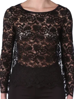 Spitze Shirt EMMA schwarz mit Viscose von Imec