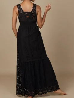 Spitze Sommerkleid GITANE schwarz von Marjolaine mit Baumwolle