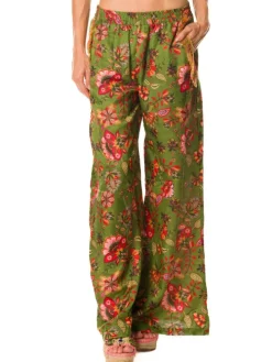 Strandhose mit Seide DAFNE bedruckt von Laetitia Beachwear