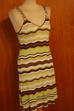 Strandkleid / Nachtkleid NASSAU grün-braun von Gattina Wirkseide Seidenmix