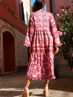 Strandkleid mit Seide BERENICE ROSA beere-lila von Laetitia Beachwear