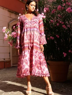 Strandkleid mit Seide BERENICE ROSA beere-lila von Laetitia Beachwear