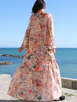 Strandkleid mit Seide FANTASIA ROSA von Laetitia Beachwear