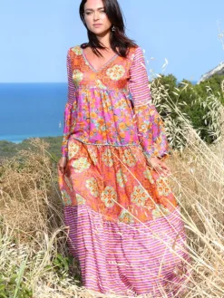 Strandkleid mit Seide NARCISO LILLA von Laetitia Beachwear