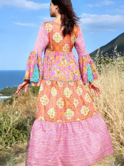 Strandkleid mit Seide NARCISO LILLA von Laetitia Beachwear