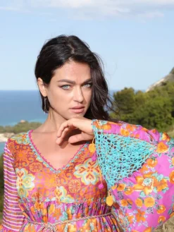 Strandkleid mit Seide NARCISO LILLA von Laetitia Beachwear