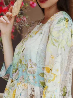 Strandkleid PANAREA limette-türkis von Eva B. Bitzer