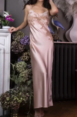 Stretchseide Luxus Neglige lang NINA von Marjolaine