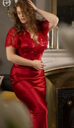 Stretchseide Nachtkleid lang NINA von Marjolaine