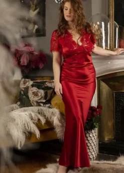 Stretchseide Nachtkleid lang NINA von Marjolaine