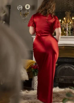 Stretchseide Nachtkleid lang NINA von Marjolaine