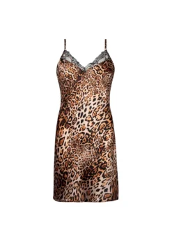 Stretchseide Negligé FAUVE AMOUR mit Animal-Print von Lise Charmel
