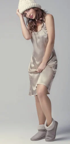 Stretchseide Trägernachthemd PROFUMO D'ORO gold oder schwarz von Gattina