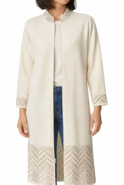 Strick-Hausmantel mittellang VITTORIA Wollmix von Paolucci