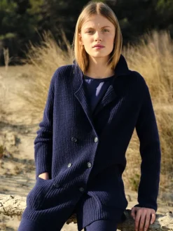 Strickjacke Grobstrick mit Knöpfen von Chiara Fiorini mit Wolle und Kaschmir