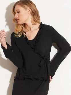 Strickjäckchen schwarz von Chiara Fiorini mit Wolle