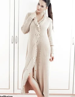 Strick-Morgenmantel FILU LANG von Paolucci mit Merinowolle