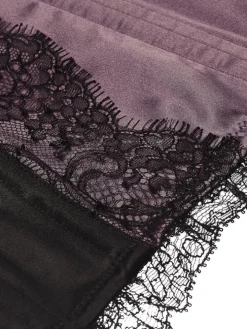 Taillen-Korsett RAJA SOIE TOURBE violett-schwarz von Cadolle mit Seide