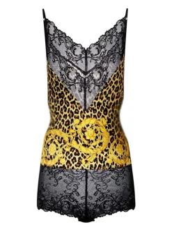 Teddy BODYSHIRT PANTHERE gold-schwarz von Cadolle mit Seide