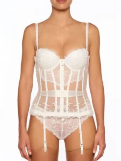 Tüllspitze Torselett CRAVACHE perlmutt von Millesia mit Seide