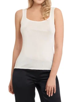 Trägertop aus 100% Wirkseide PURE beige oder weiss von Gattina