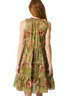 Tunikakleid mit Seide DAFNE olivgrün von Laetitia Beachwear